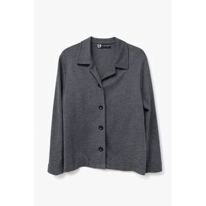 RL Richard Herringbone Blouse XL Gray Button Up Career Dark Academia Office Goth